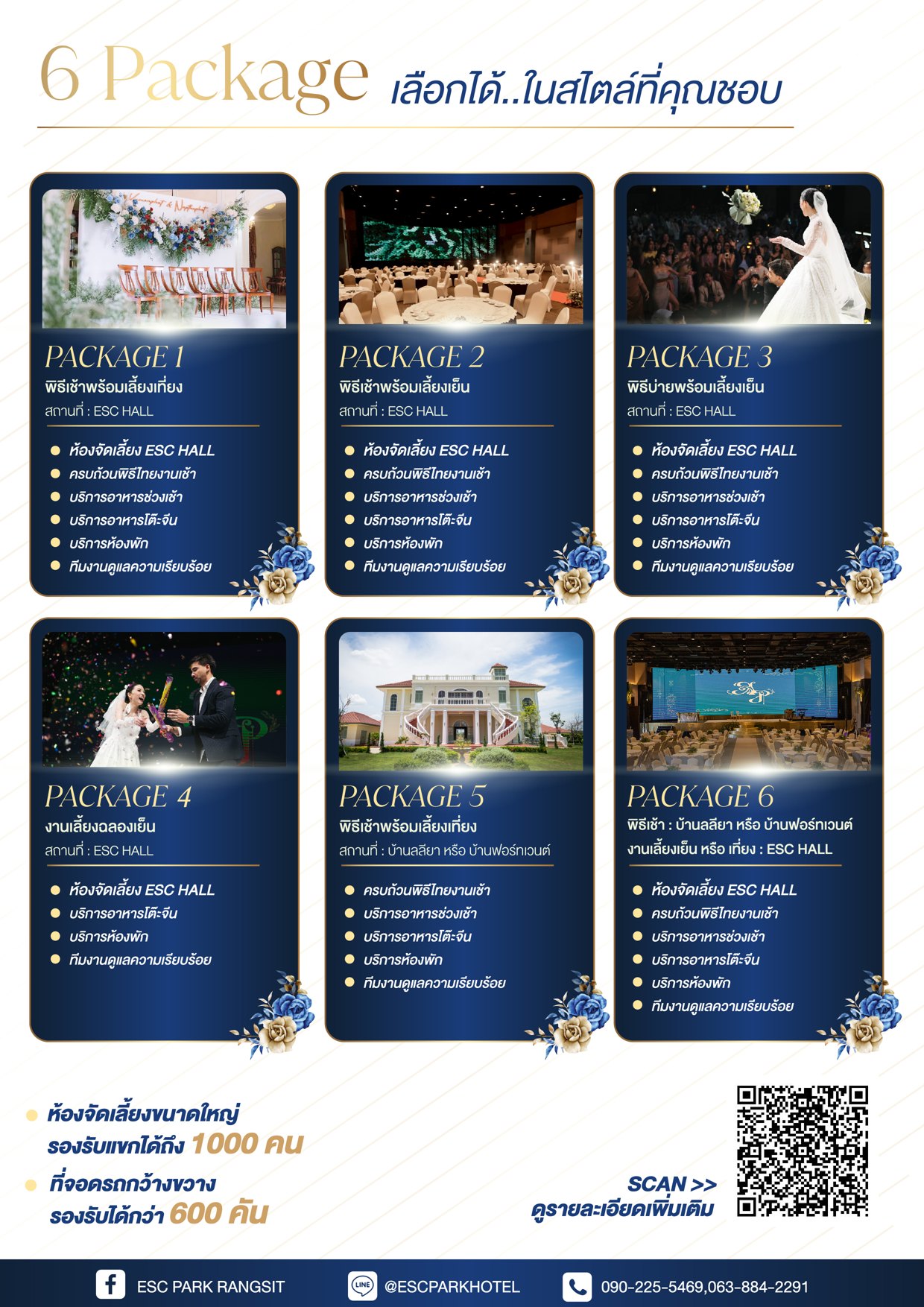 6 wedding packages at ESC Park
